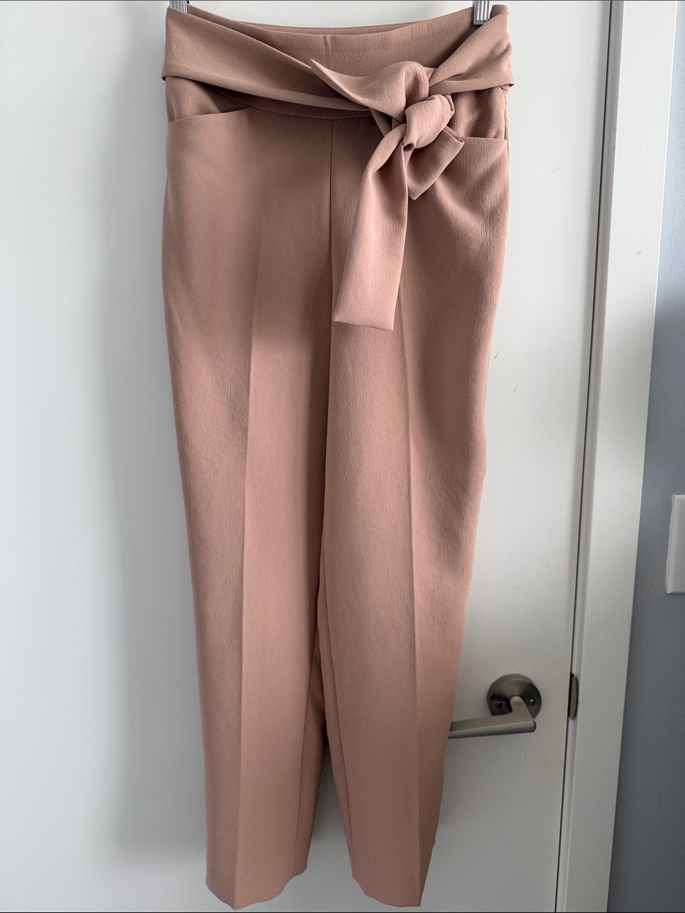 Never Worn Wilfred High-Waist Tie-Belt Trousers in Dusty Rose